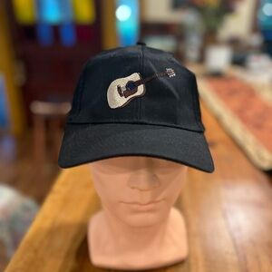 Port and Company Black Hat with Guitar Embroidery